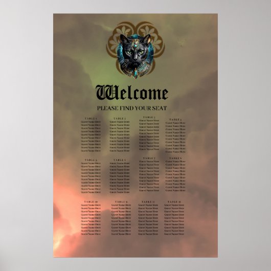 Mystical cat of Egypt, black as night ポスター (正面)