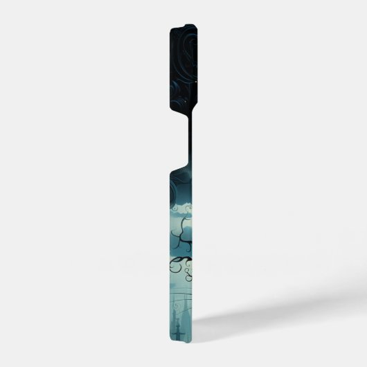 Mystical Cat Overlook: Enchanted Cityscape iPhoneケース (右側面)