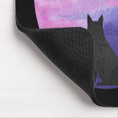 Mystical Cat Under Moon – Dreamy Purple Night Wate マウスパッド (コーナー)