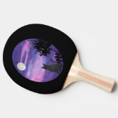 Mystical Cat Under Moon – Dreamy Purple Night Wate 卓球ラケット (横)
