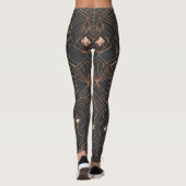 Mystical Celestial Art Deco Geometric Lotus Patter レギンス (裏面)