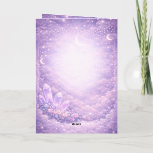 Mystical Celestial Cat Moon Galaxy Fantasy Magical カード (裏面)