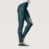 Mystical Celestial Constellation Moon and Stars  レギンス (右)
