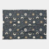 Mystical Celestial Moon Pattern キッチンタオル (横)