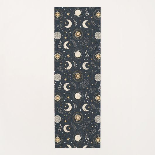 Mystical Celestial Moon Pattern Custom Name ヨガマット (正面)