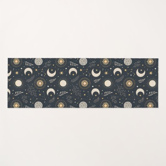 Mystical Celestial Moon Pattern Custom Name ヨガマット (正面(横))
