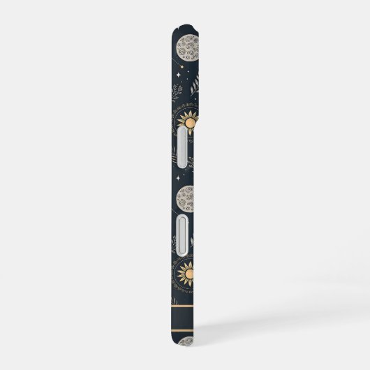 Mystical Celestial Moon Pattern Custom Name iPhone 16ケース (右側面)