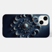 Mystical Celestial Moon Phases - Elegant Blue Gems Case-Mate iPhoneケース (裏面 (横))