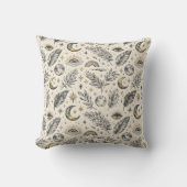 Mystical Celestial Moon Stars Pattern クッション (正面)