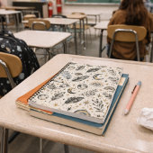 Mystical Celestial Moon Stars Pattern ノートブック