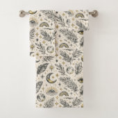 Mystical Celestial Moon Stars Pattern バスタオルセット (インサイチュ)