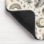 Mystical Celestial Moon Stars Pattern マウスパッド (コーナー)