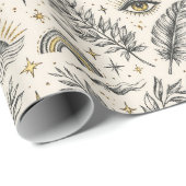 Mystical Celestial Moon Stars Pattern ラッピングペーパー (ロールコーナー)