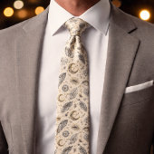 Mystical Celestial Moon Stars Pattern Custom Name ネクタイ