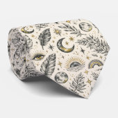 Mystical Celestial Moon Stars Pattern Custom Name ネクタイ (ロール)