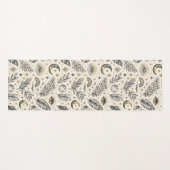 Mystical Celestial Moon Stars Pattern Custom Name ヨガマット (正面(横))