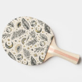 Mystical Celestial Moon Stars Pattern Custom Name 卓球ラケット (横)