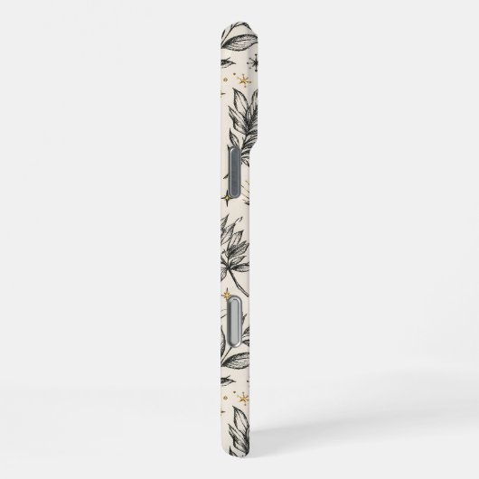 Mystical Celestial Moon Stars Pattern iPhoneケース (右側面)