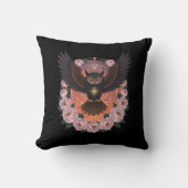 Mystical Celestial Owl Throw Pillow クッション (正面)