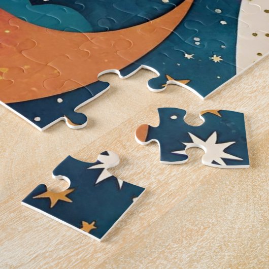 Mystical Celestial Star Goddess Night Sky ジグソーパズル (側面)