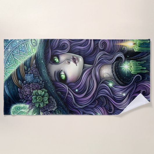 Mystical Celestial Witch ビーチタオル (正面)