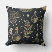 Mystical Celestial Witchcraft - Gold Botanical クッション (正面)