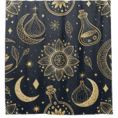 Mystical Celestial Witchcraft - Gold Botanical (2) シャワーカーテン (正面)