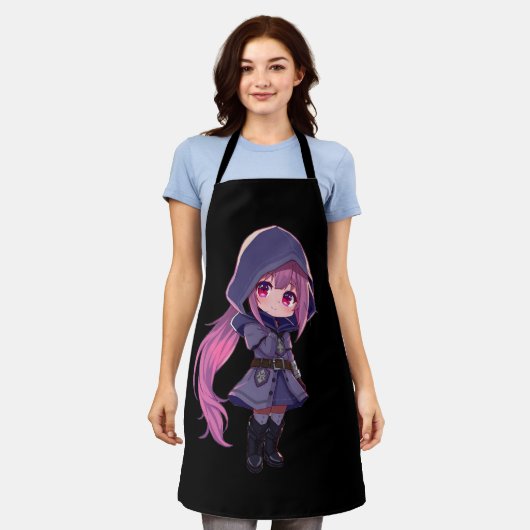 Mystical Chibi Apron – Cute Anime Style for Fantas エプロン (着用した状態)