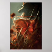 Mystical Citrus Cocktail – Dark Botanical Art Prin ポスター (正面)