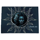 Mystical connection, mystical woman and the lion. ラージペーパーバッグ (正面)