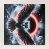 Mystical Cosmic Celestial Owl ジグソーパズル (横)