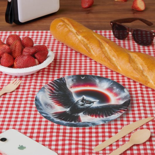 Mystical Cosmic Celestial Owl ペーパープレート (ピクニック)