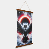 Mystical Cosmic Celestial Owl 吊り下げ型タペストリー (傾斜あり)