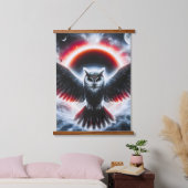 Mystical Cosmic Celestial Owl 吊り下げ型タペストリー (寝室)