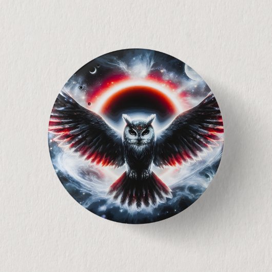 Mystical Cosmic Celestial Owl 缶バッジ (正面)