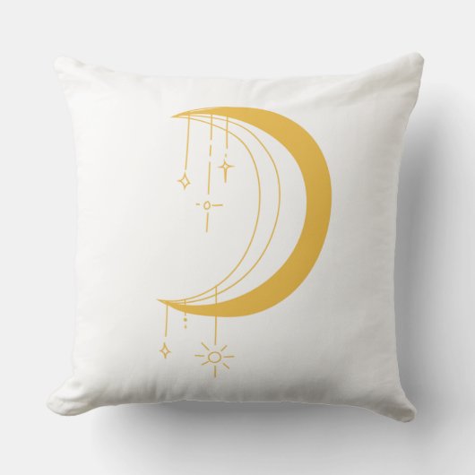 Mystical Crescent Moon Ramadan Pillow クッション (正面)