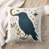 Mystical Crow Embroidered Look クッション (ブランケット)