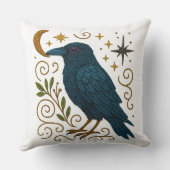 Mystical Crow Embroidered Look クッション (裏面)