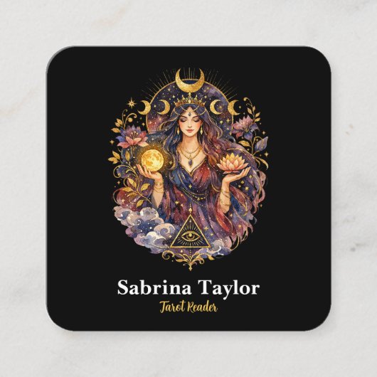 Mystical design on black スクエア名刺 (正面)