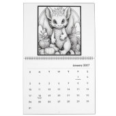 Mystical Dragon Coloring Calendar カレンダー (1月 2027)