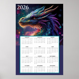 Mystical Dragon Fantasy Calendar 2026  ポスター