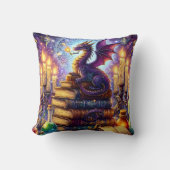 Mystical Dragon Wizard Books クッション (正面)