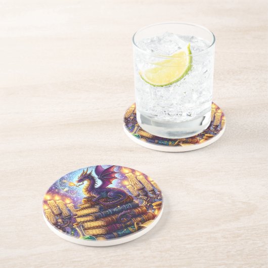 Mystical Dragon Wizard Books コースター (側面)