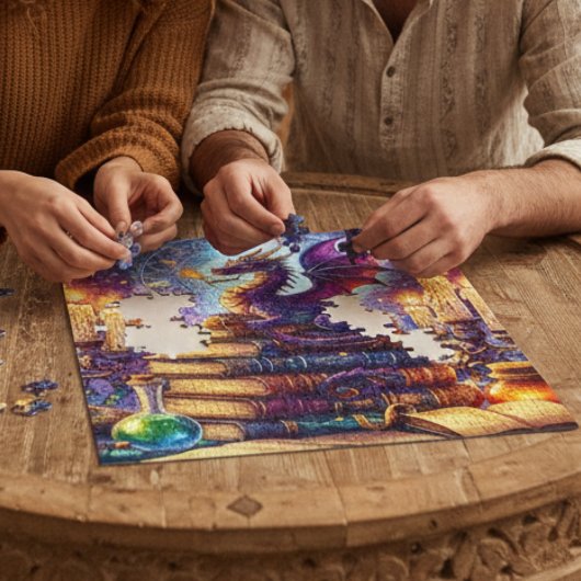 Mystical Dragon Wizard Books ジグソーパズル