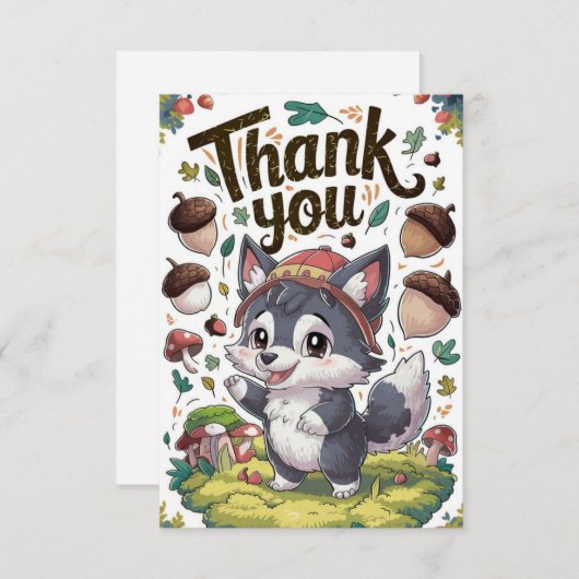 Mystical Dreamy Wolf サンキューカード (正面/裏面)