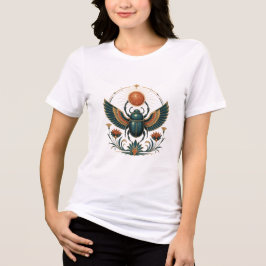 Mystical Egyptian Winged Scarab Boho T-Shirt トライブレンドTシャツ
