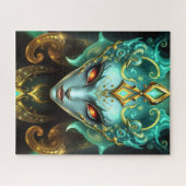 Mystical Emerald Goddess with Glowing Ember Eyes ジグソーパズル (横)