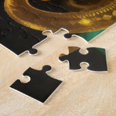 Mystical Emerald Goddess with Glowing Ember Eyes ジグソーパズル (側面)