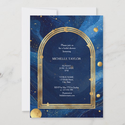 Mystical Enchanted Celestial Elegant Chic Bridal 招待状 (正面)