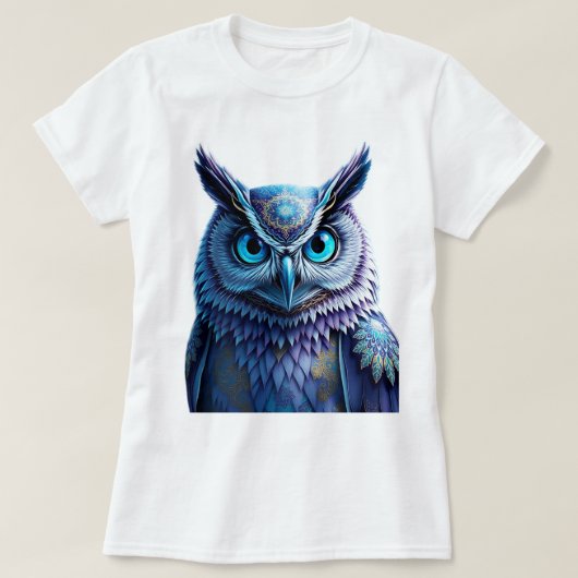 Mystical Fantasy Owl T-Shirt | Spiritual Mandala Tシャツ (デザイン正面)